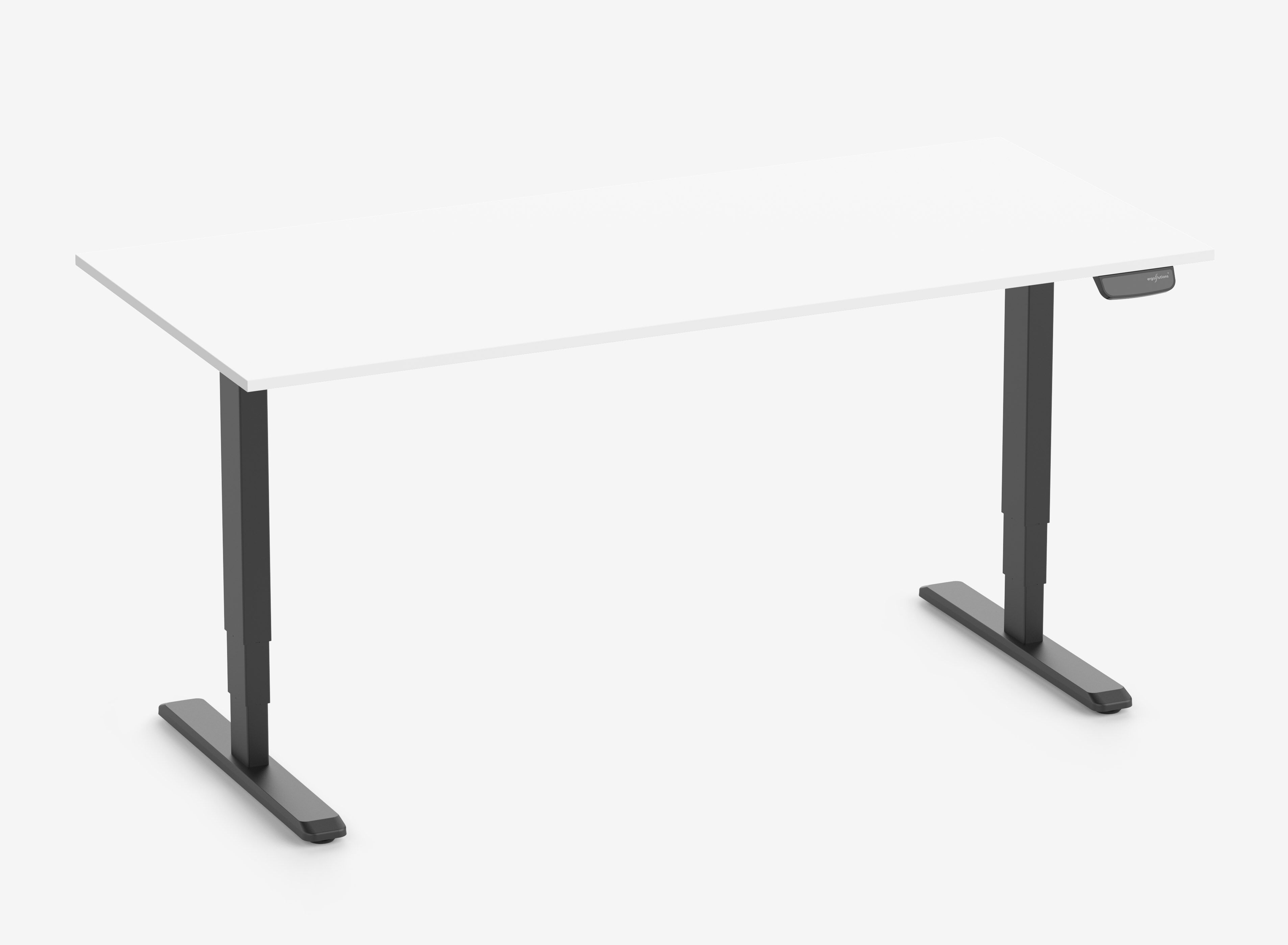 PRIMUS Rechteckschreibtisch, Gestell Schwarz, Tischplatte 1800 x 800 x 19 mm Topweiß