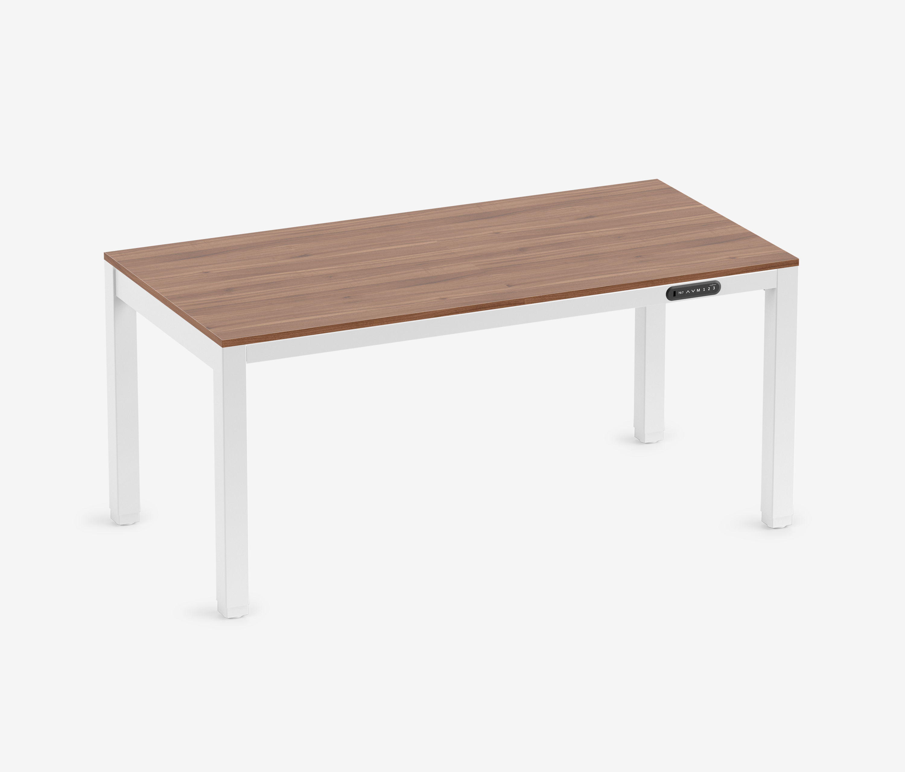 PRIMUS 4-Bein Schreibtisch Weiß Nussbaum 1600 x 800 x 25 mm 
