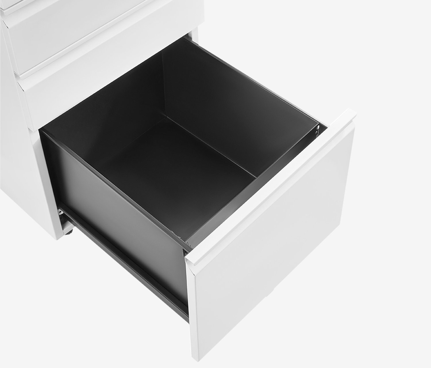 Metall Rollcontainer Weiß - ohne Blende