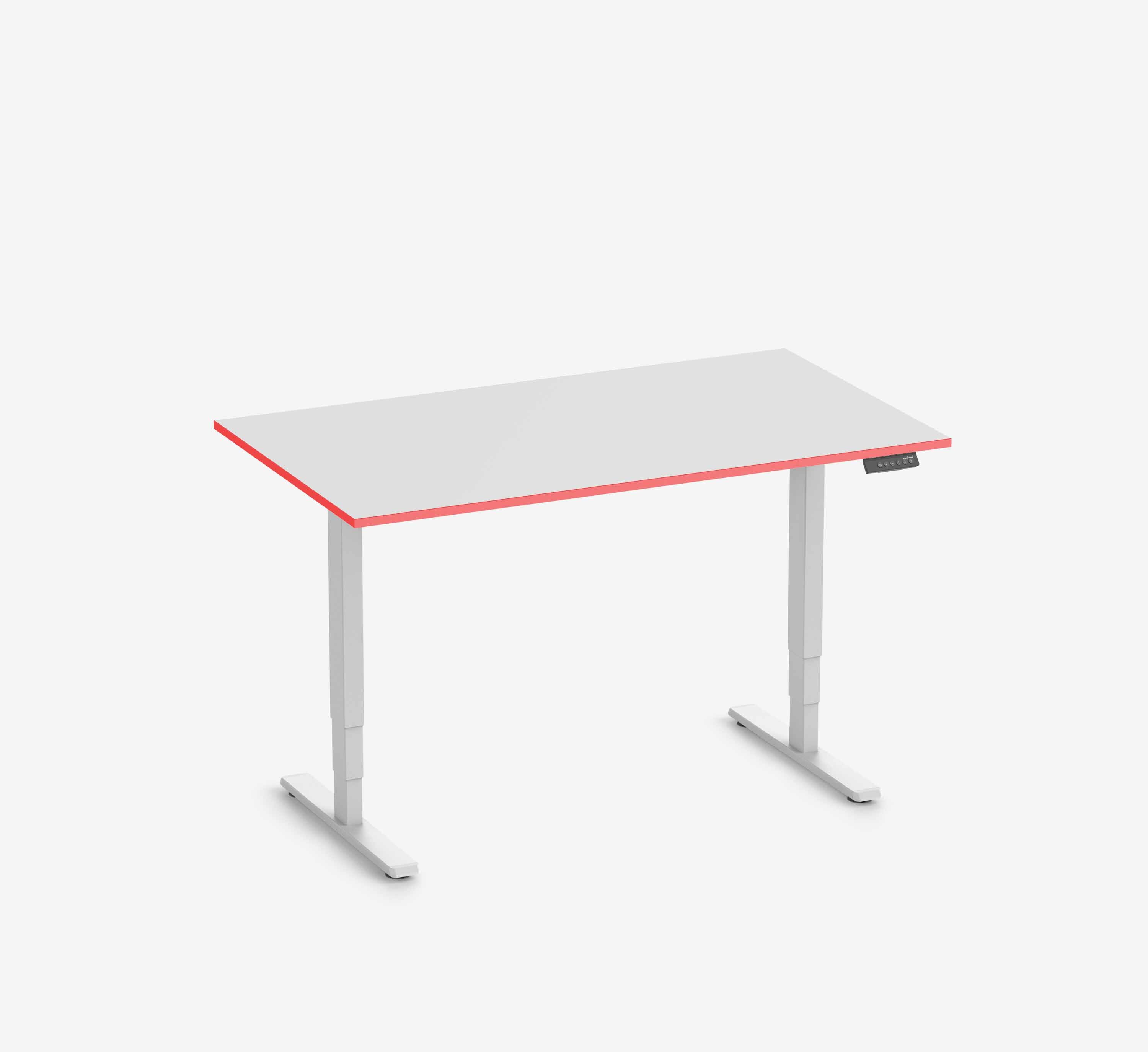 FOKUS Gamingschreibtisch Weiß 140x80 Rechteck Fire Red 