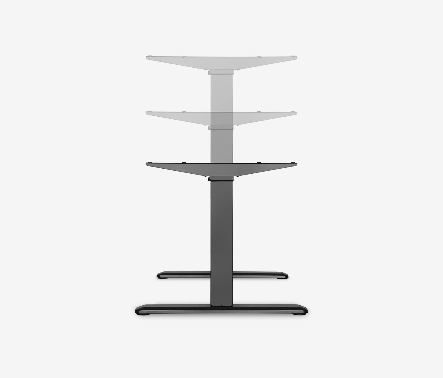 PRIMUS Freiformschreibtisch, Gestell Schwarz, Tischplatte 1800 x 800/1000 x 25 mm Eiche, Ausführung Links