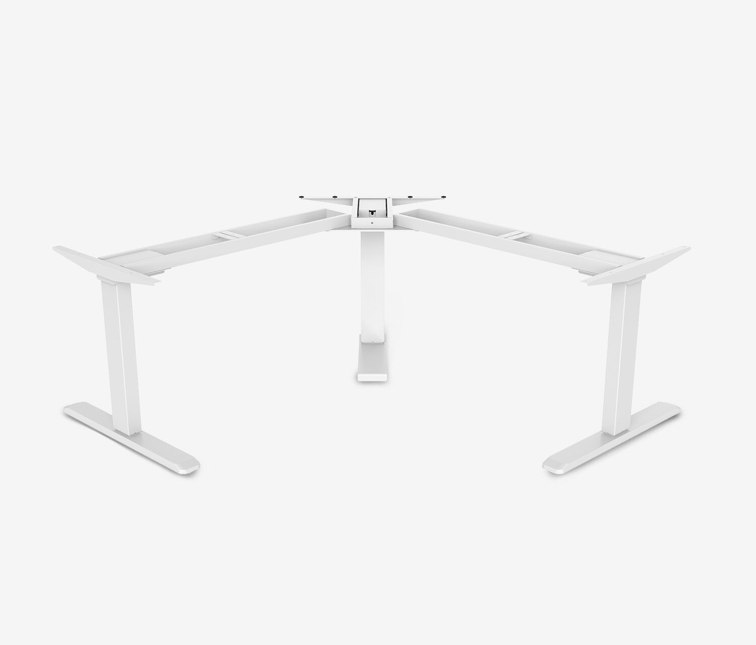 PRIMUS Winkelschreibtisch, Gestell Weiß, Tischplatte  1500 x 800 x 25 mm Nussbaum