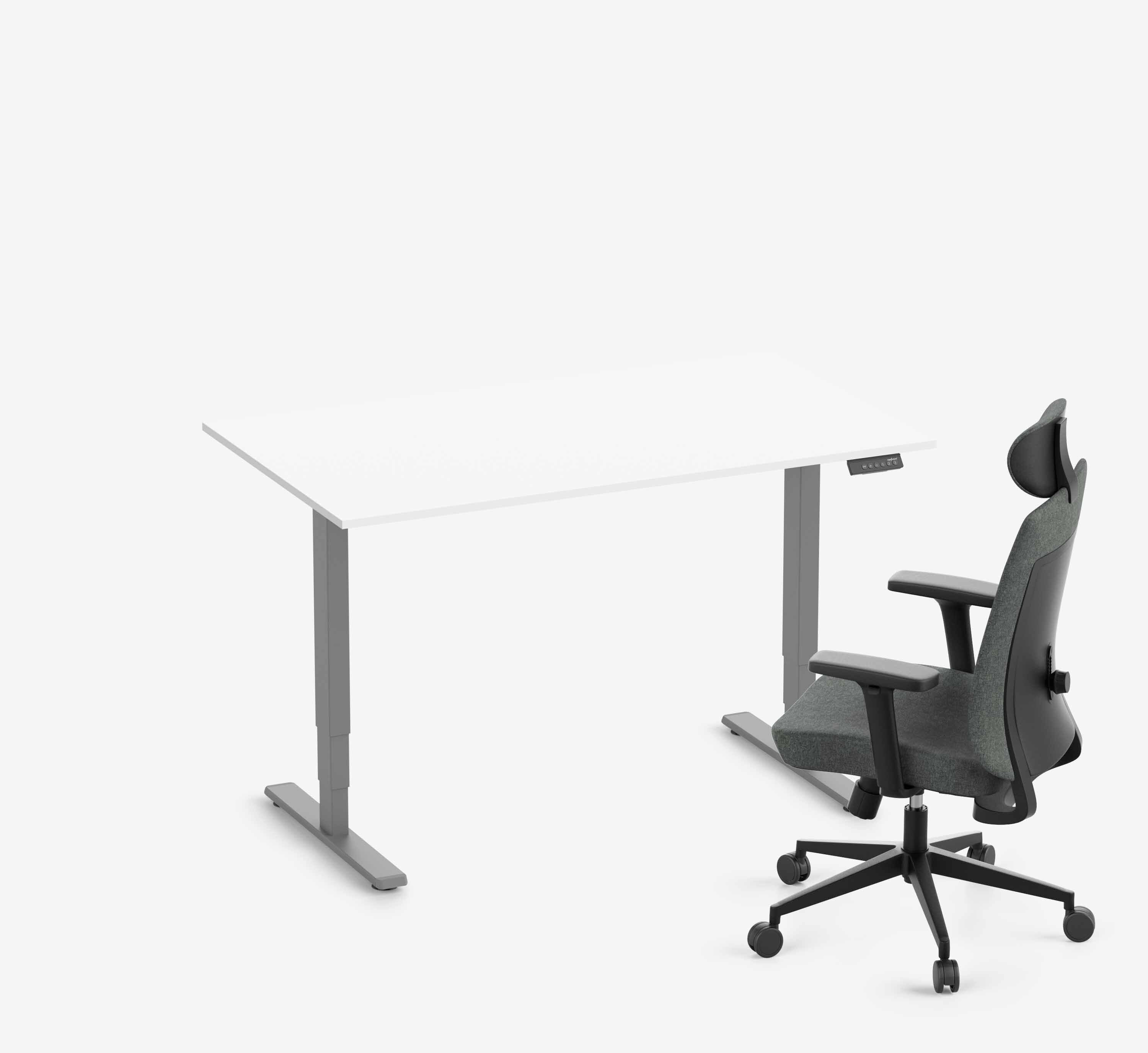FOKUS + Stuhl Grau Topweiß Normal 1400 x 80 x 19 mm