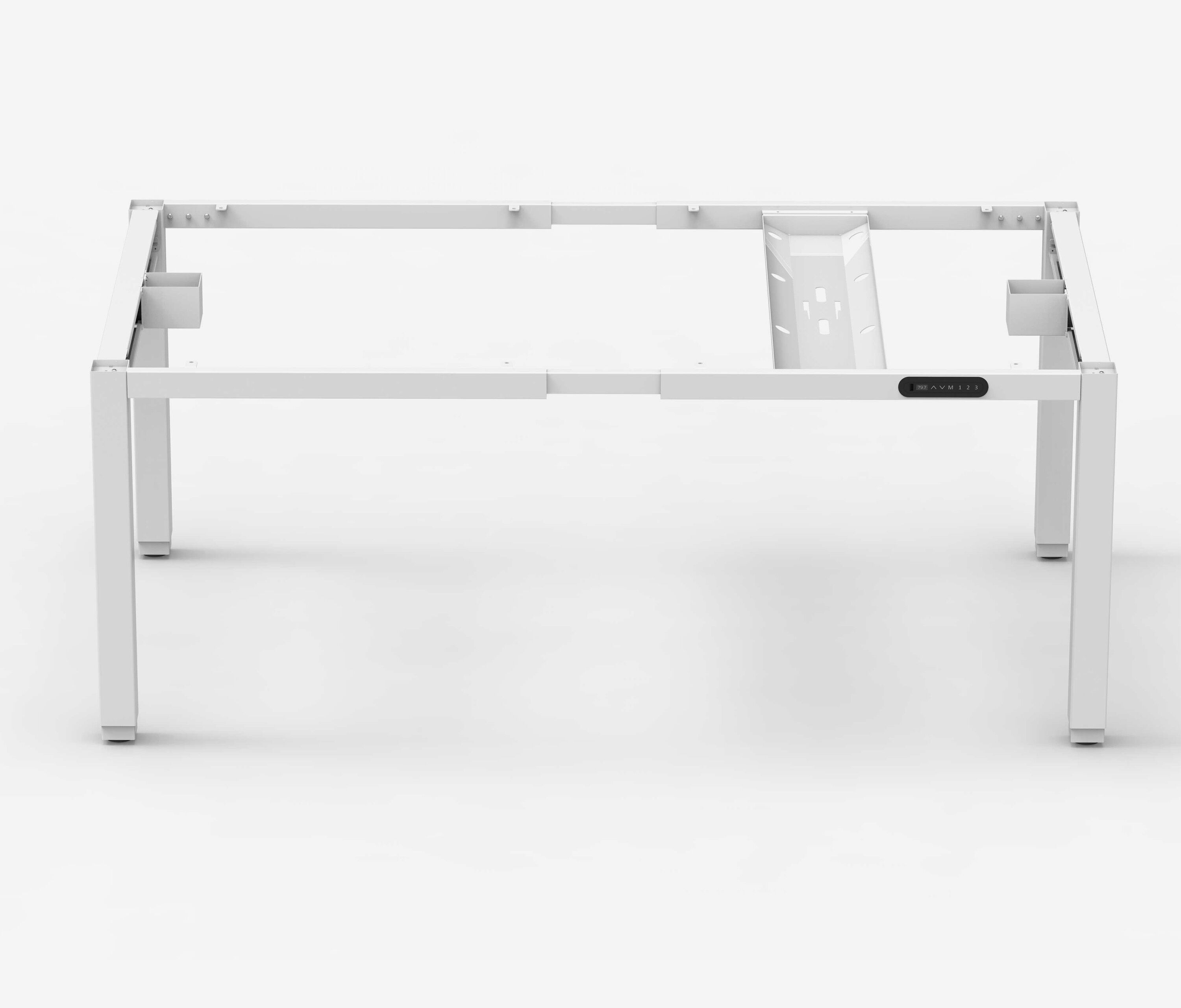 PRIMUS 4-Bein Schreibtisch Weiß Nussbaum 1600 x 800 x 25 mm 