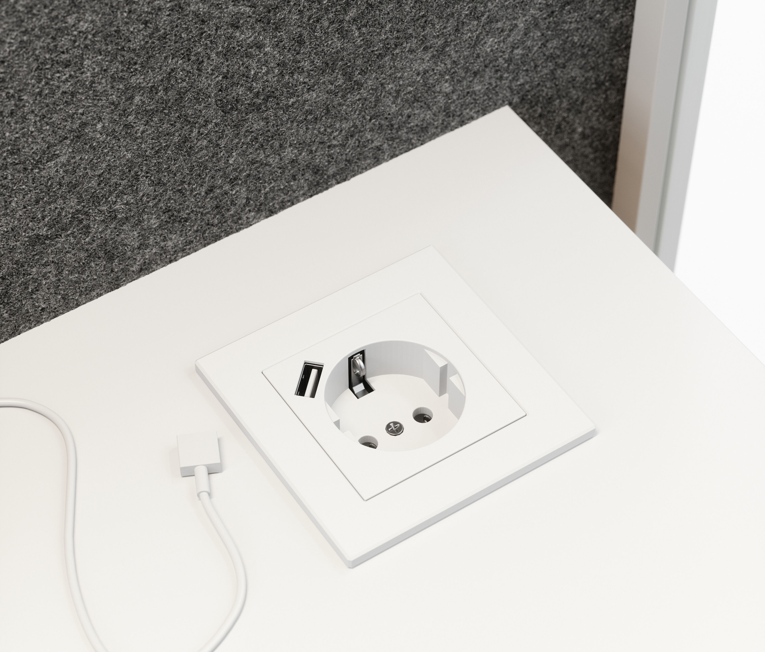 Telefonbox Single Weiß Weiß Grau Standard