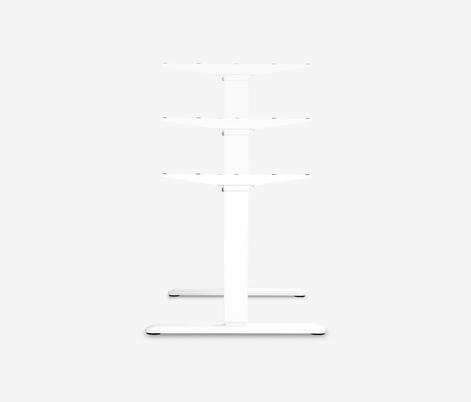 PRIMUS Freiformschreibtisch, Gestell Weiß 1600 x 800/1000 x 25 mm Birke, Ausführung Links