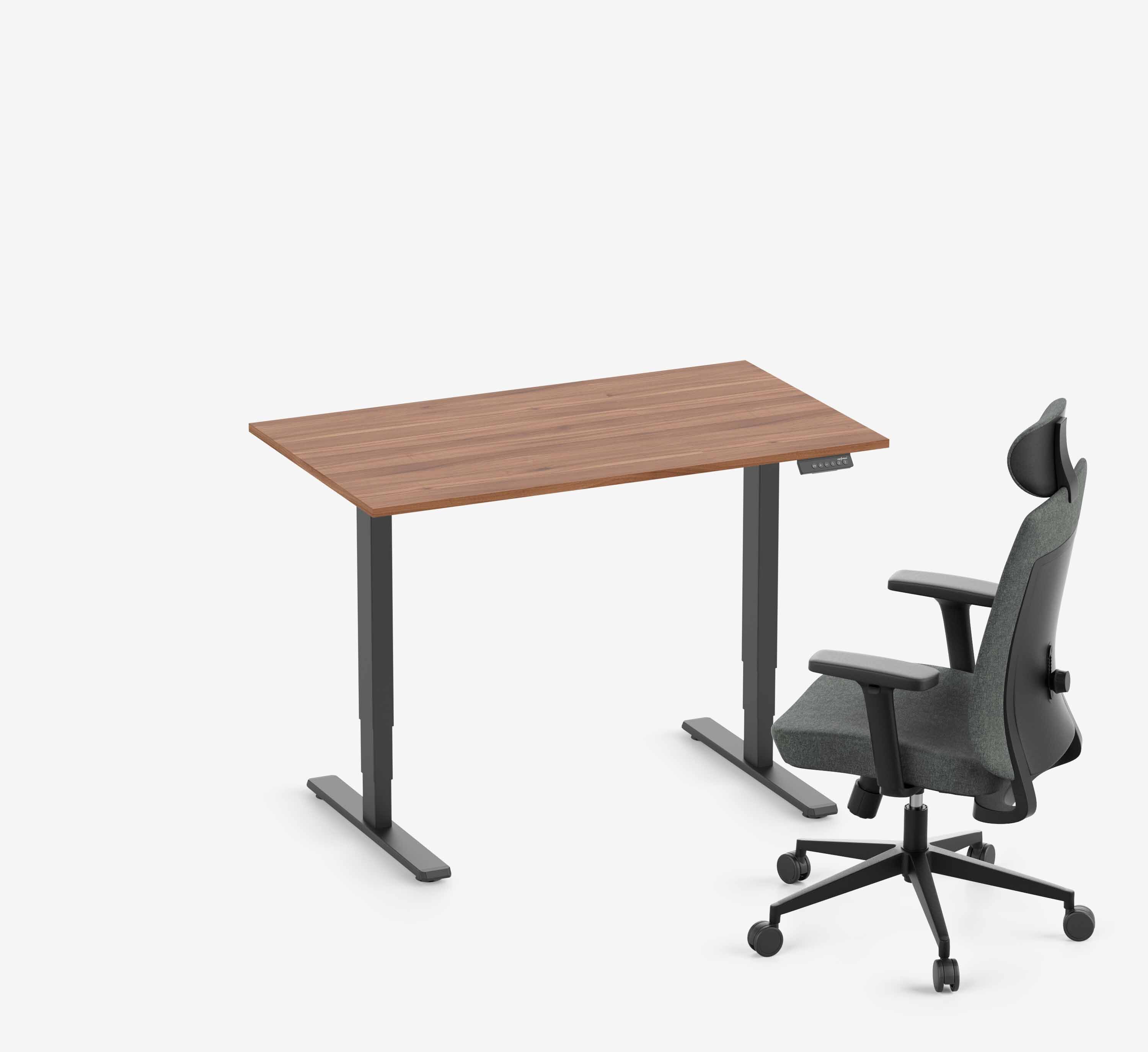 FOKUS + Stuhl Schwarz Nussbaum Normal 1200 x 70 x 19 mm