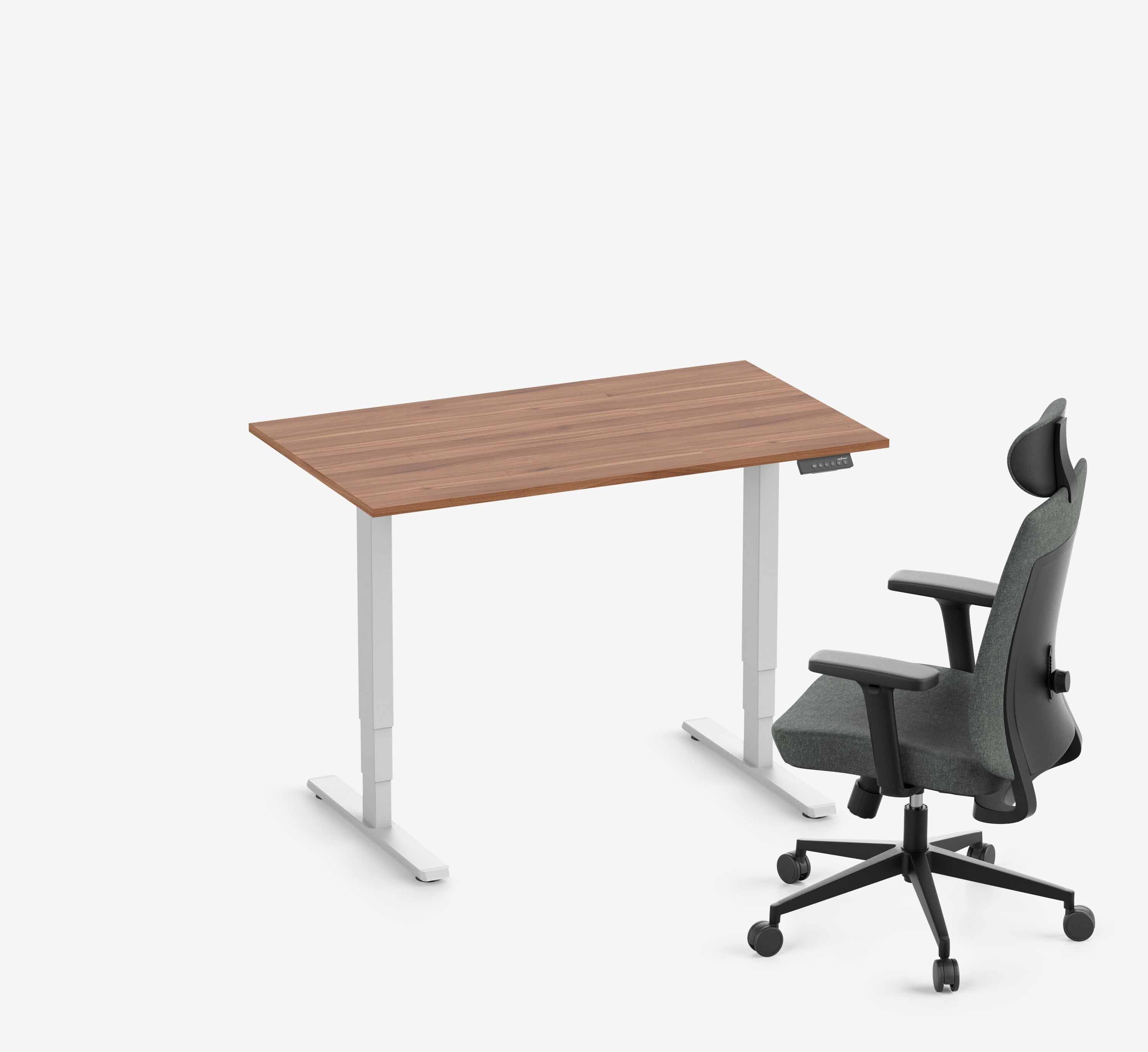 FOKUS + Stuhl Weiß Nussbaum Normal 1200 x 70 x 19 mm