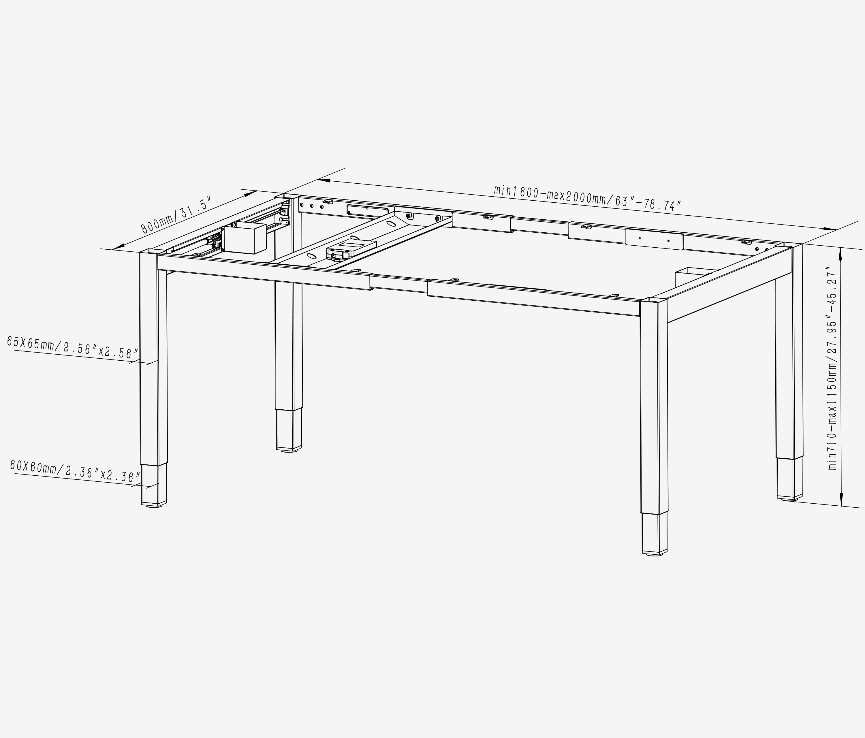 PRIMUS 4-Bein Schreibtisch Weiß Nussbaum 1600 x 800 x 25 mm 