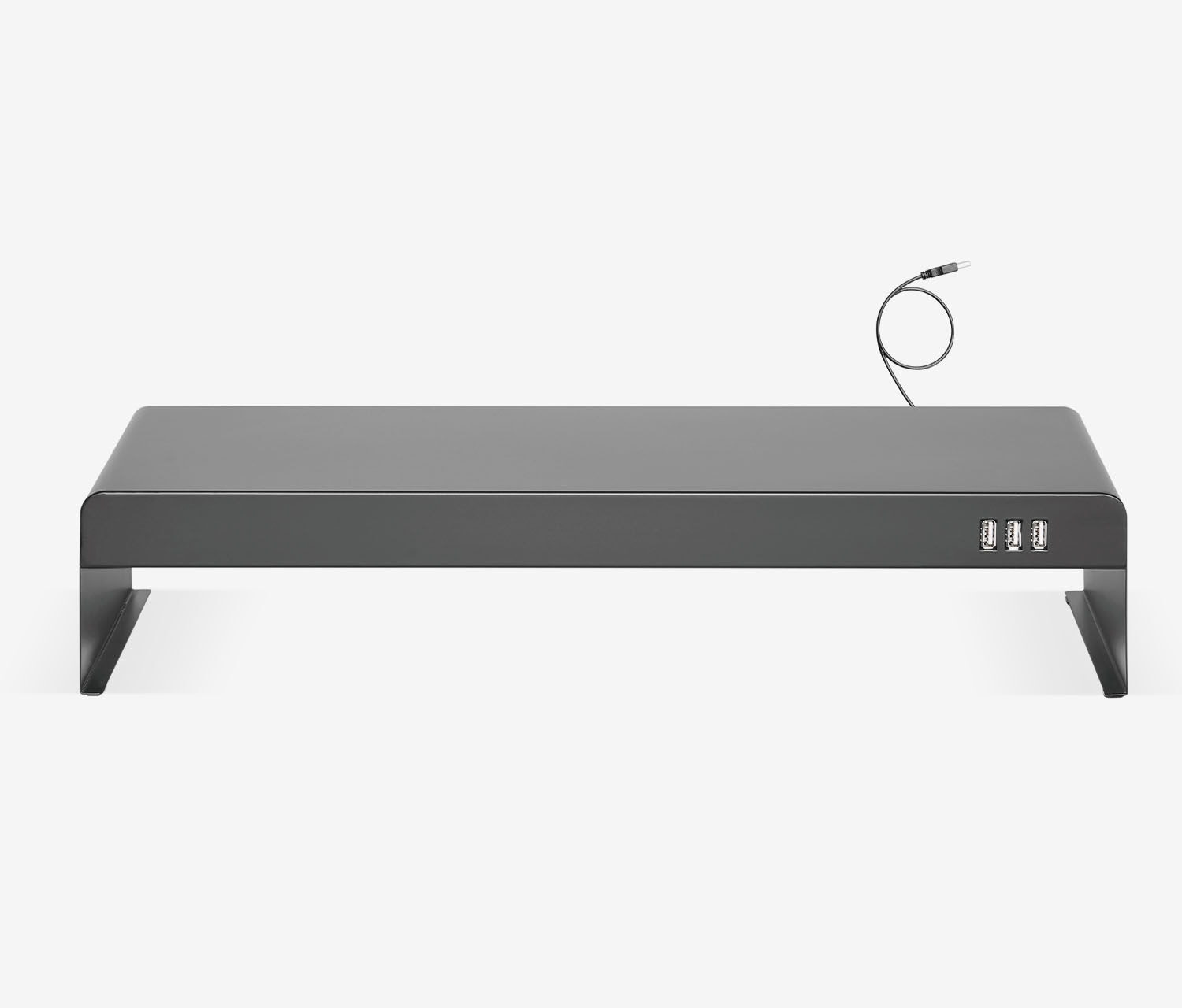 Stahl Monitorerhöhung mit 3-fach USB Hub