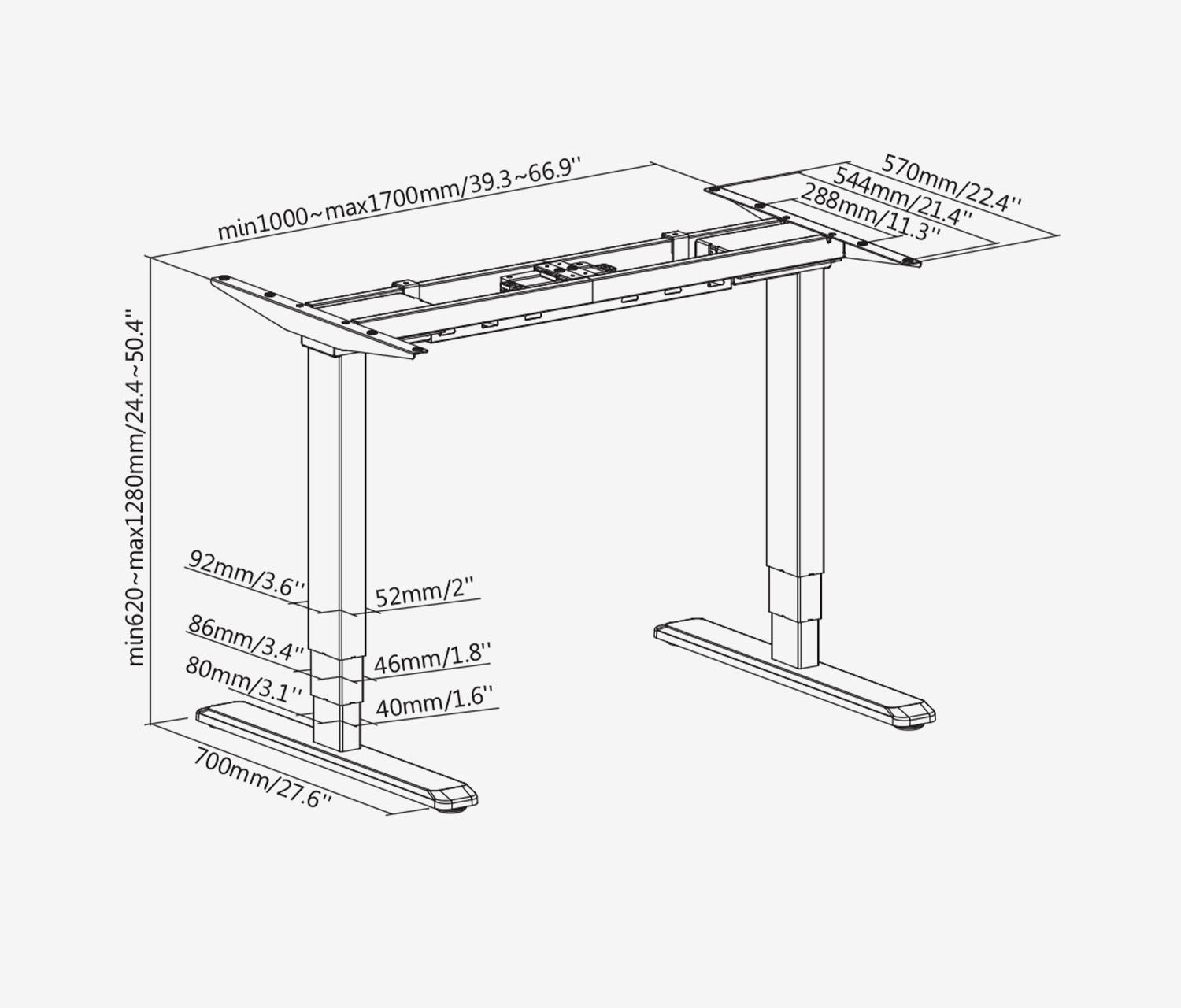 PRIMUS Freiformschreibtisch, Gestell Weiß 1600 x 800/1000 x 25 mm Birke, Ausführung Links