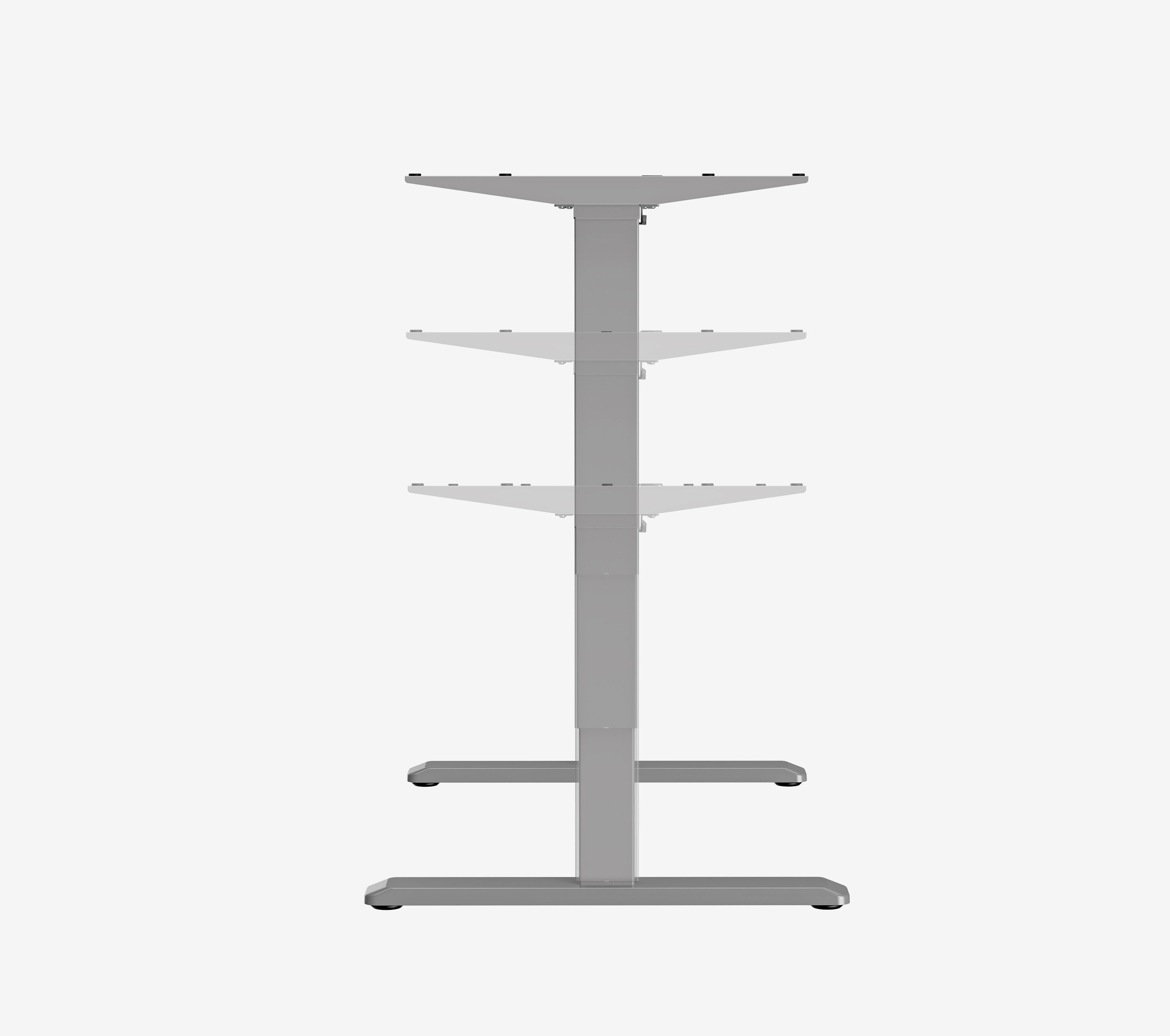 PRIMUS Freiformschreibtisch, Gestell Grau 1600 x 800/1000 x 25 mm Topweiß, Ausführung Links