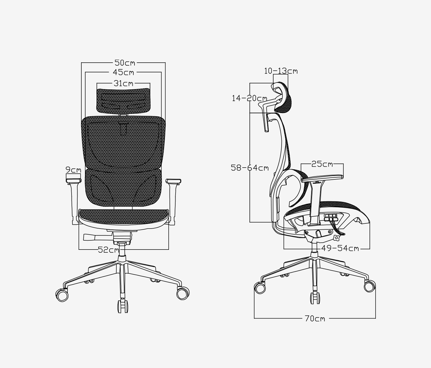 Bürodrehstuhl SENTA FX Mesh Normal Grau Silber