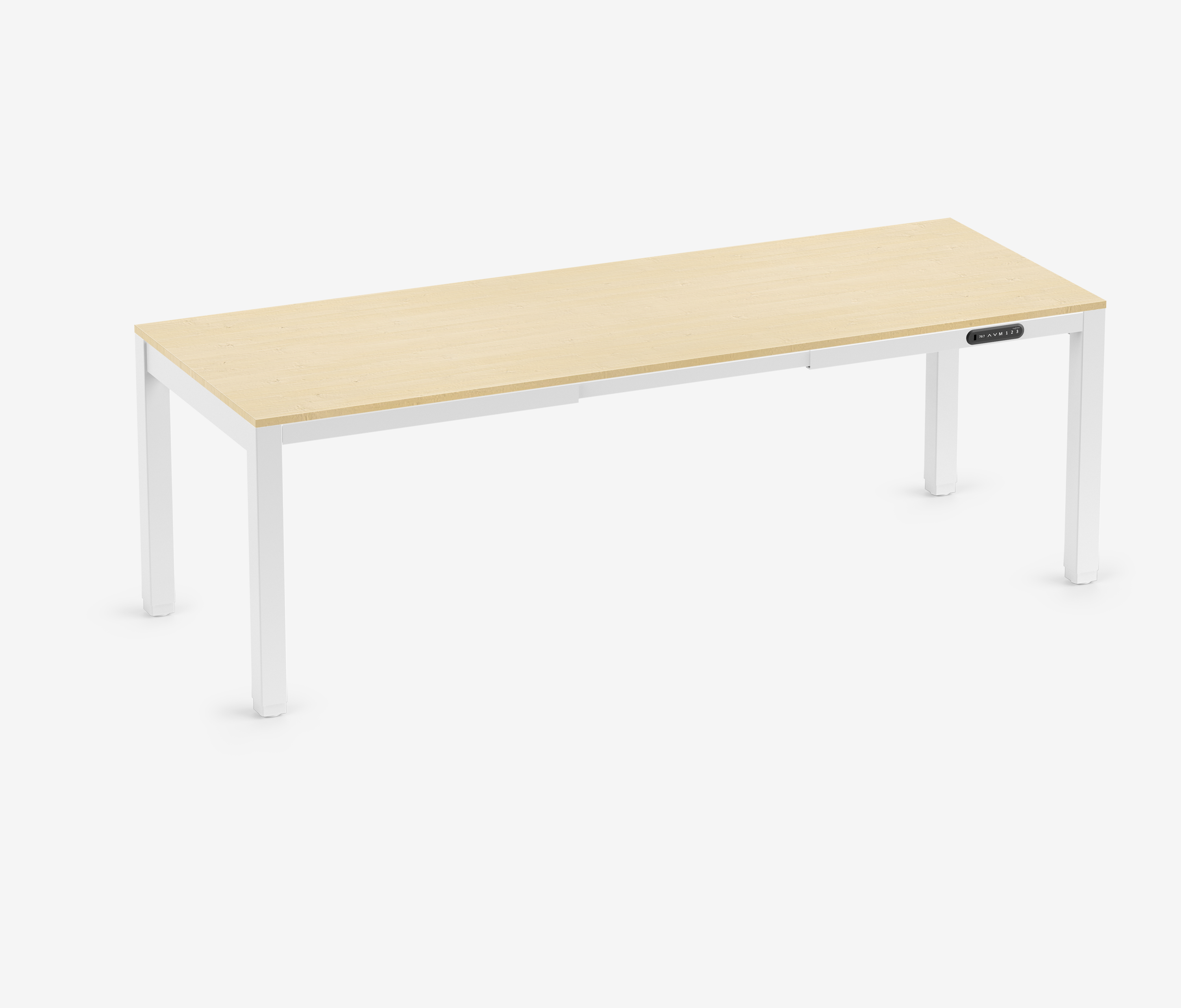 PRIMUS 4-Bein Schreibtisch Weiß Birke 2200 x 800 x 25 mm 