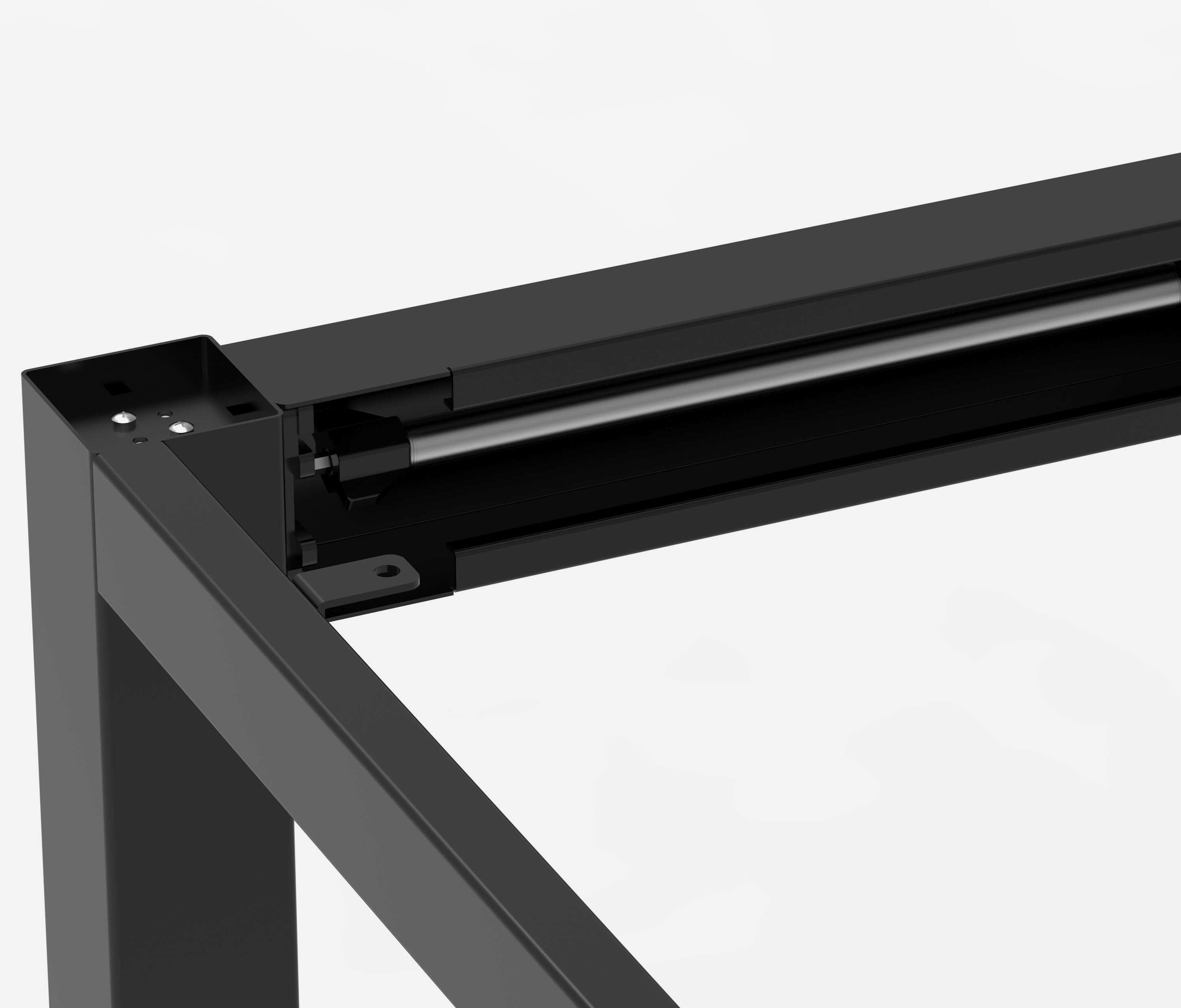 PRIMUS 4-Bein Schreibtisch Schwarz Nussbaum 2000 x 1000 x 25 mm 