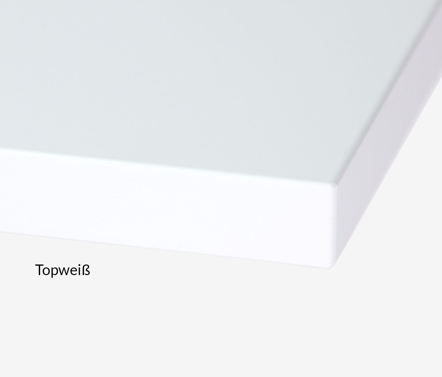 Freiform Tischplatte Melamin Dekor Topweiß, 1600 x 800/1000 x 25 mm