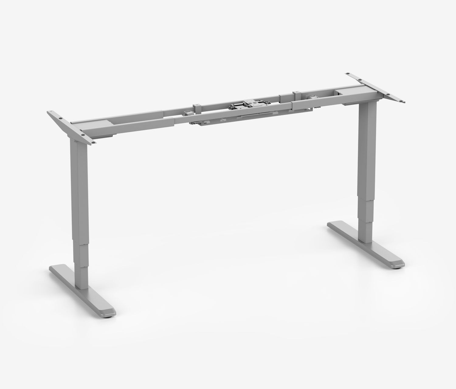 PRIMUS Freiformschreibtisch, Gestell Grau 1600 x 800/1000 x 25 mm Topweiß, Ausführung Links