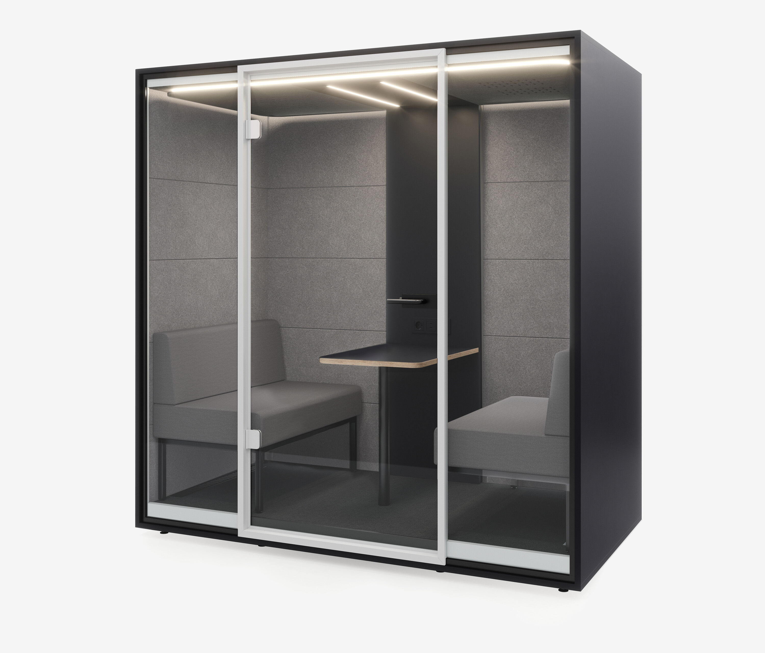 Meetingbox Quattro Anthrazit Anthrazit Hellgrau Hellgrau Standard Weiß